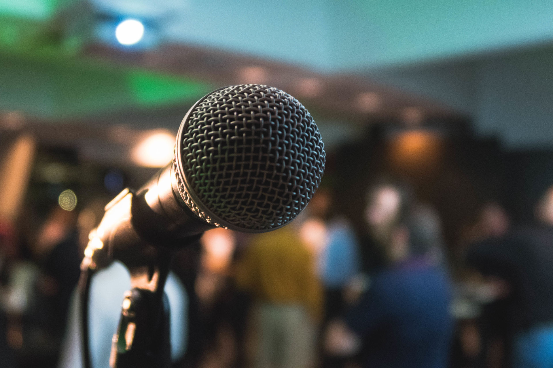 Close up photograph of microphone